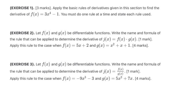 Solved (EXERCISE 1). [3 Marks]. Apply The Basic Rules Of | Chegg.com