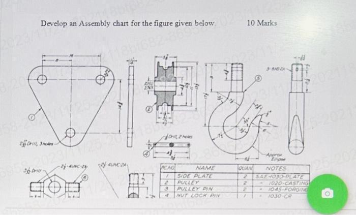 Solved Develop an Assembly chart for the figure given below | Chegg.com