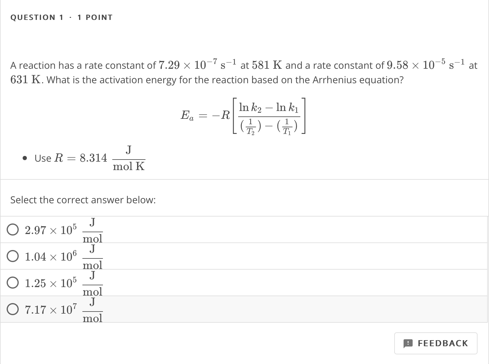 solved-question-1-1-pointa-reaction-has-a-rate-constant-chegg