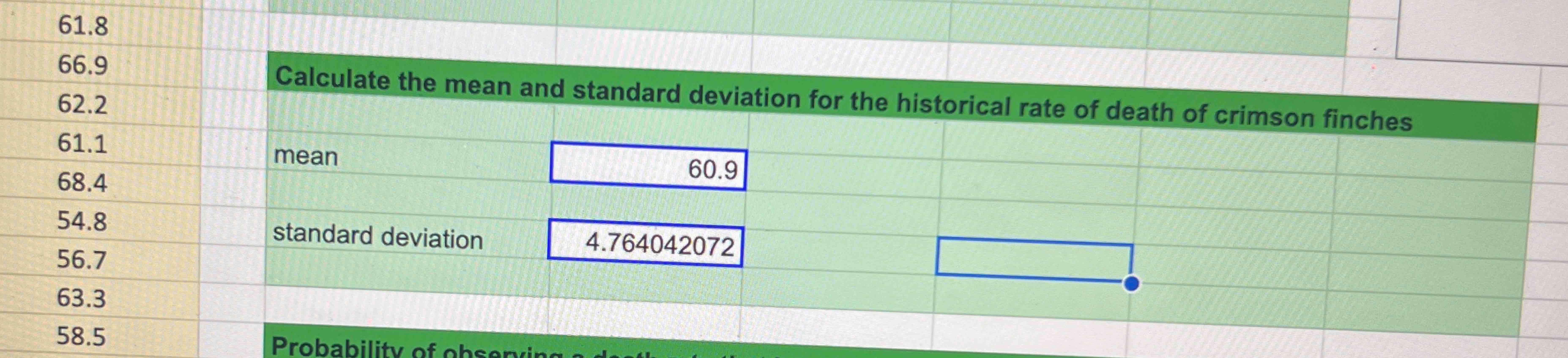 Solved Calculate the mean and standard deviation for the | Chegg.com