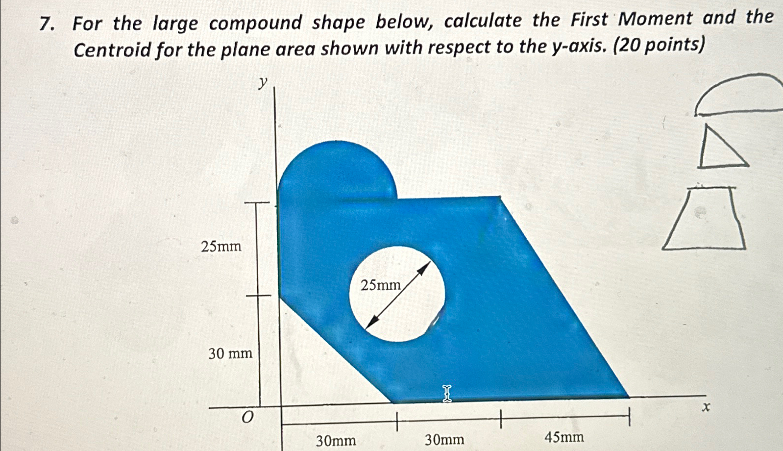 Solved For the large compound shape below, calculate the | Chegg.com