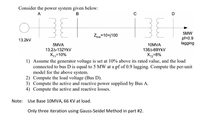 Solved Consider The Power System Given Below: A B D . | Chegg.com