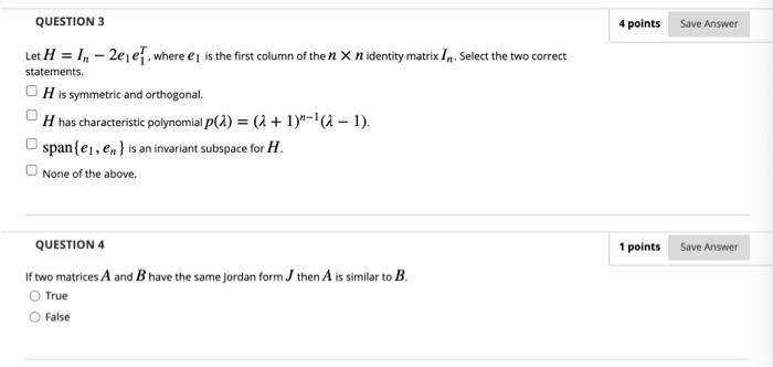 Solved Question 1 2 Points Save Answer Let U E C And V E Chegg Com