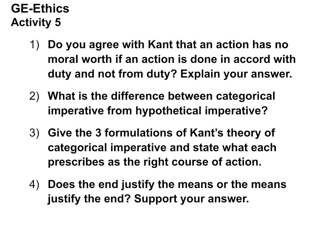 do you agree with kant's ethics why essay