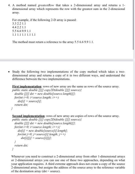 Solved Write the following methods in your class: 1. A | Chegg.com