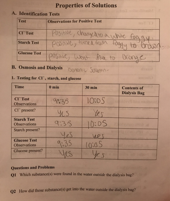 A Identification Tests Properties Of Solutions Te Chegg Com