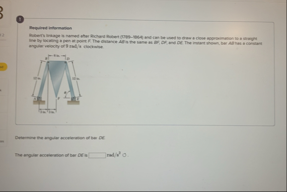 Solved !Required informationRobert's linkage is named after | Chegg.com