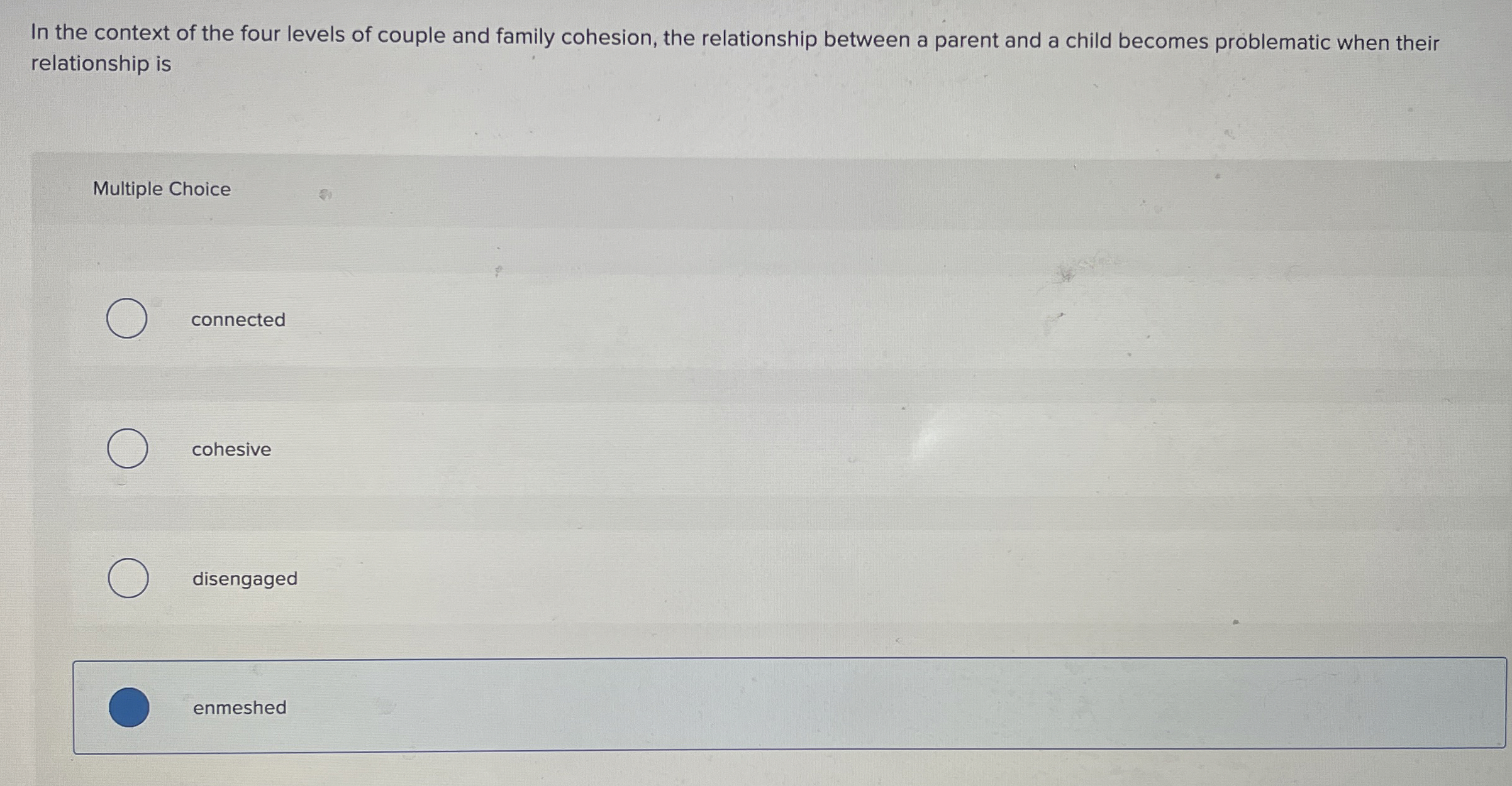 Solved In the context of the four levels of couple and | Chegg.com