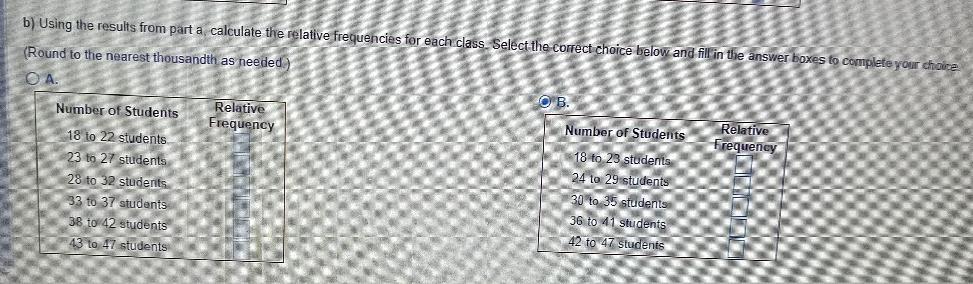Solved The accompanying table shows the number of students | Chegg.com