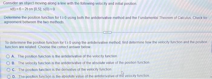 Solved Consider an object moving along a line with the | Chegg.com