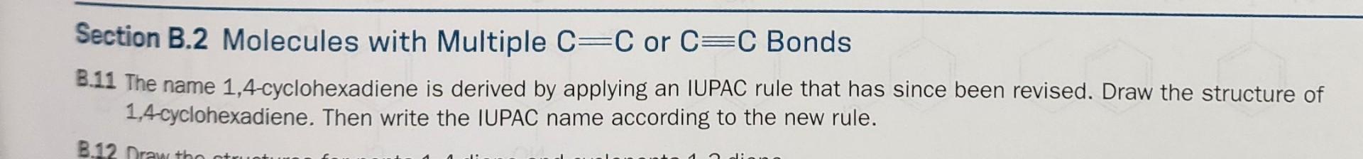 Solved Section B.2 Molecules With Multiple C=C Or C≡C Bonds | Chegg.com