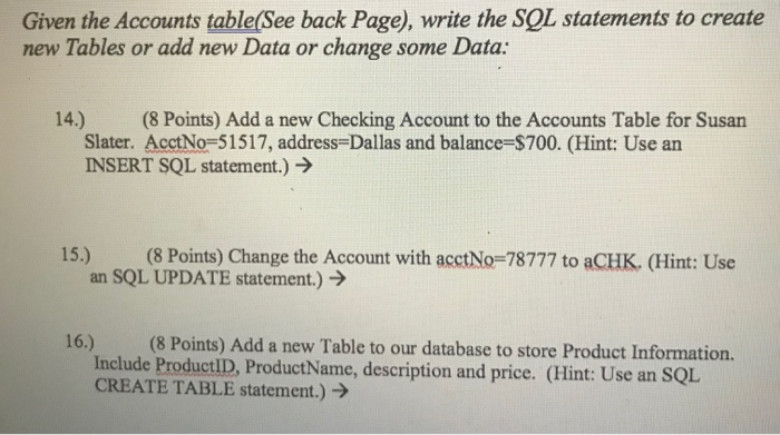 Solved 16.) (8 Points) Add a new Table to our database to | Chegg.com