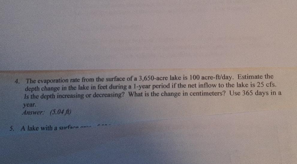 Solved 4. The evaporation rate from the surface of a | Chegg.com