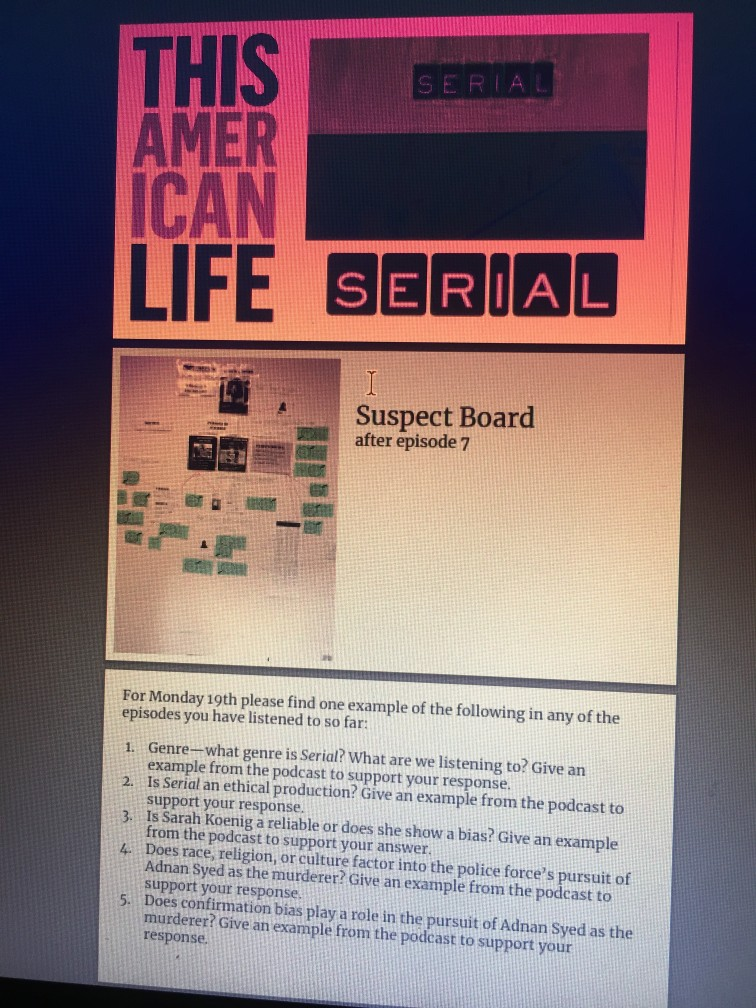 serial podcast worksheets episode 7