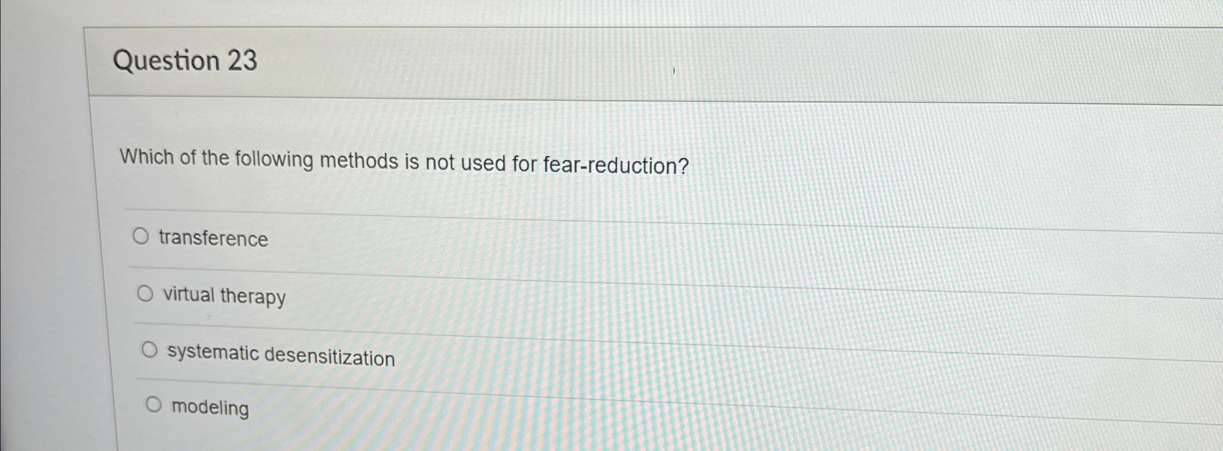 Solved Question 23Which of the following methods is not used | Chegg.com
