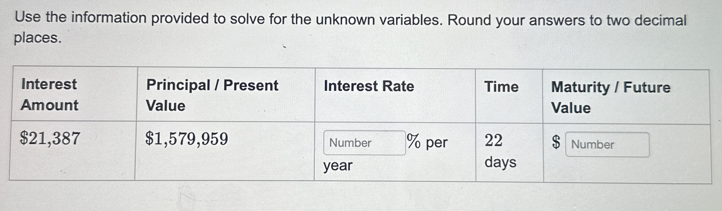 Solved Use the information provided to solve for the unknown | Chegg.com