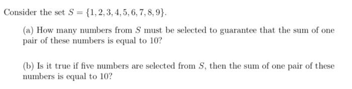 Solved Consider the set S = {1,2,3,4,5,6,7,8,9}.(a) How many | Chegg.com