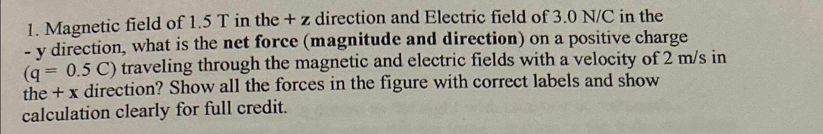Solved Magnetic field of 1.5T ﻿in the +z ﻿direction and | Chegg.com