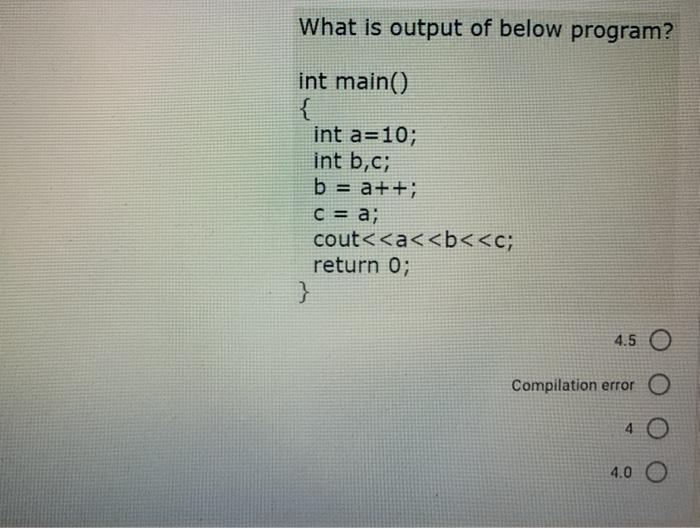 Solved What Is Output Of Below Program Int Main Int Chegg