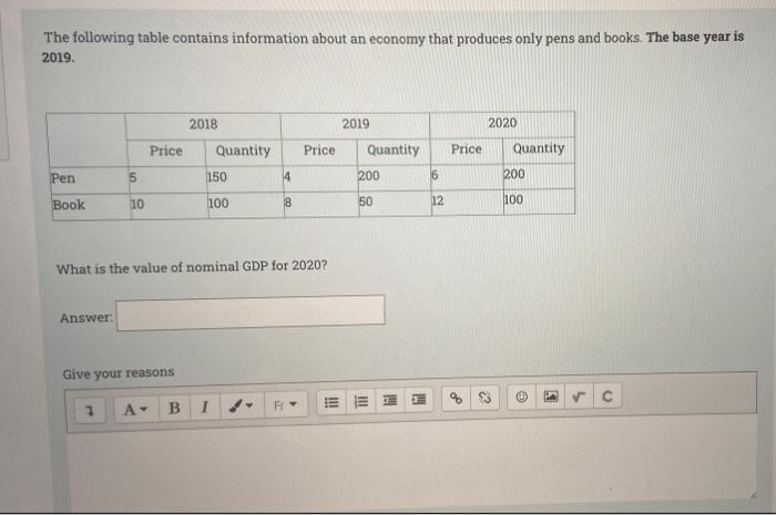 Solved The following table contains information about an | Chegg.com