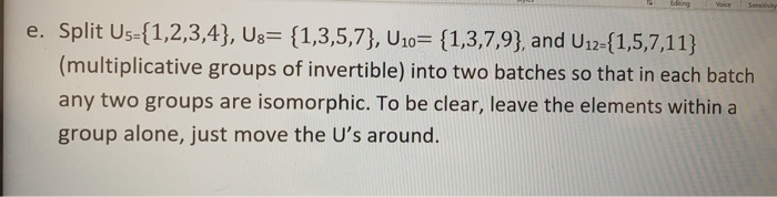 Solved E Split V5 V8 V10 And V12 Multiplicative Grou Chegg Com