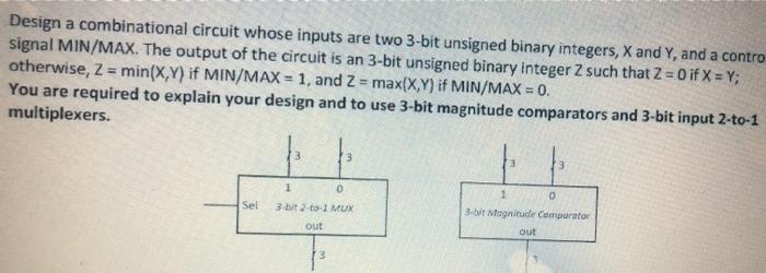 Solved Design a combinational circuit whose inputs are two | Chegg.com