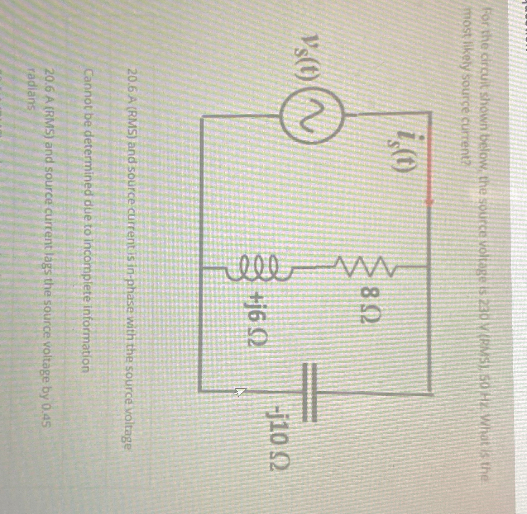 Solved For the circuit shown below, the source voltage is | Chegg.com