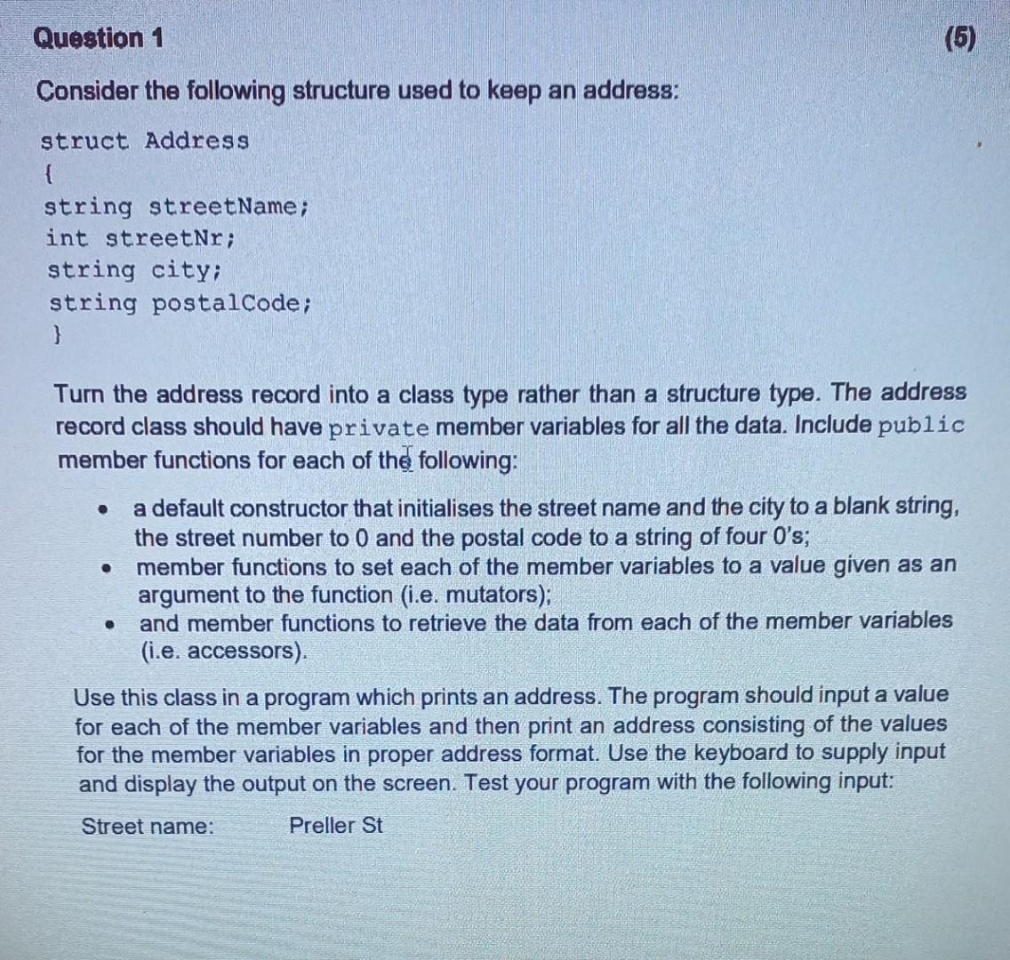 Solved Question 1 (5) Consider the following structure used | Chegg.com