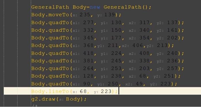 Solved Please use JPanel ,and draw GeneralPathThis is the | Chegg.com