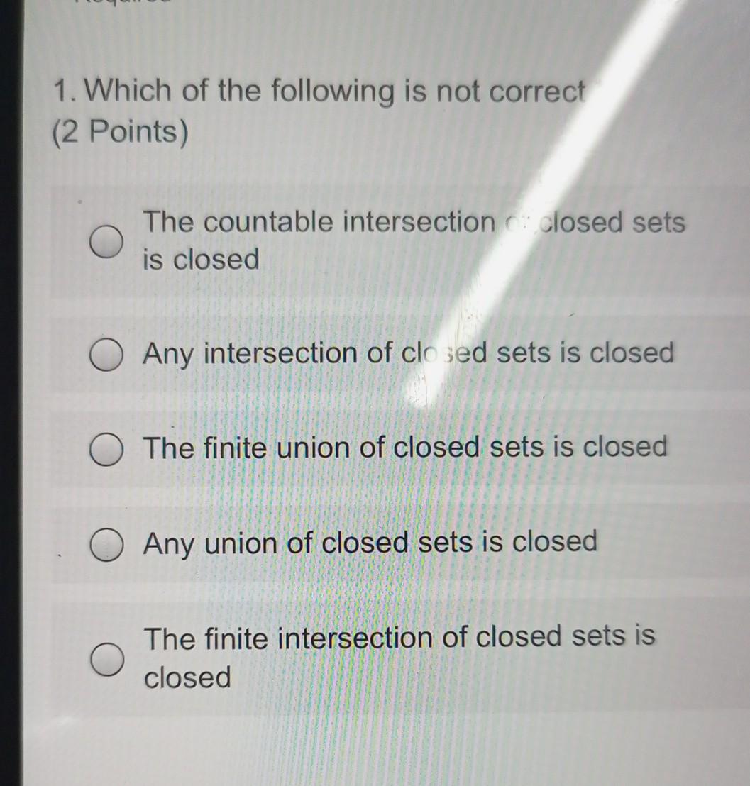 countable intersection of closed sets is closed