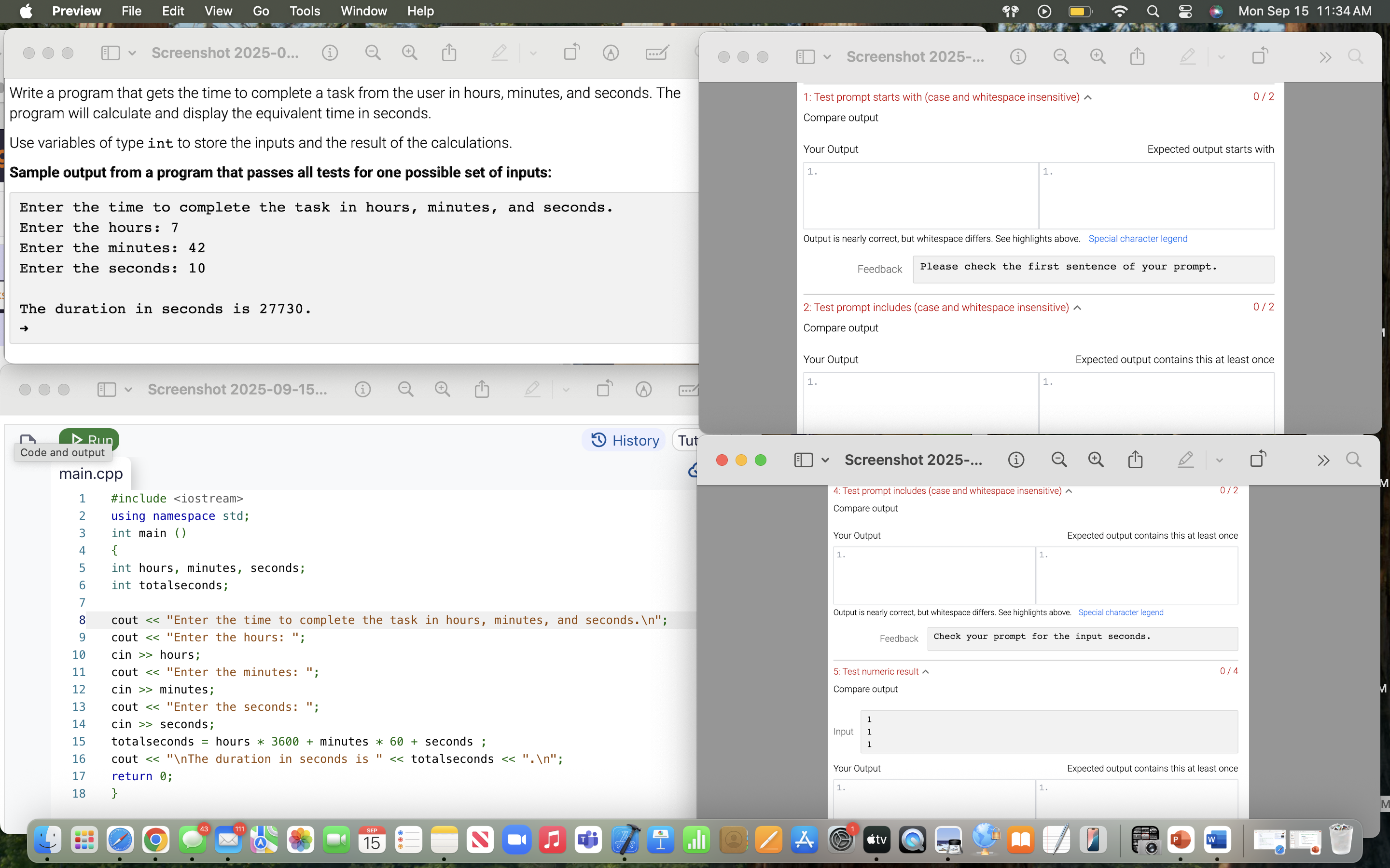 Solved What is wrong with my code? Write a program that gets | Chegg.com