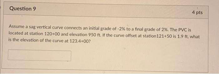 Solved Assume A Sag Vertical Curve Connects An Initial Grade | Chegg.com