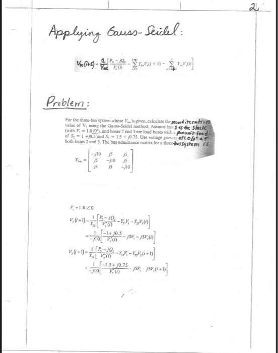 Solved Exencise: Repeat the Problem except assume the bus 1 | Chegg.com