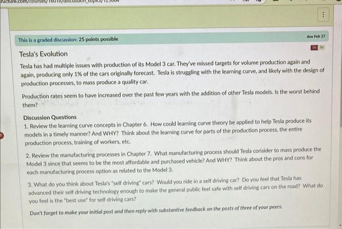 Solved Tesla's Evolution Tesla has had multiple issues with | Chegg.com