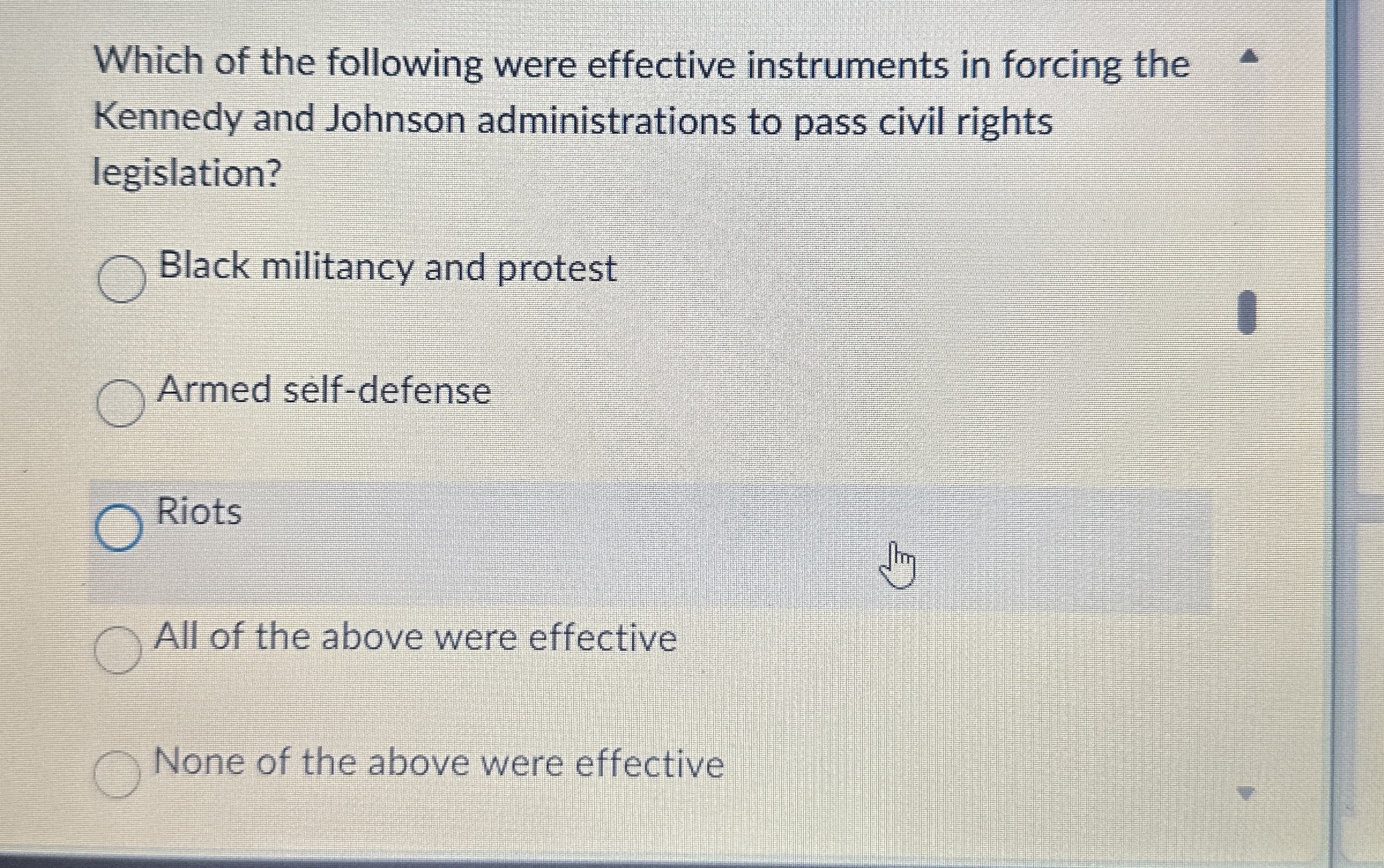 Solved Which of the following were effective instruments in | Chegg.com