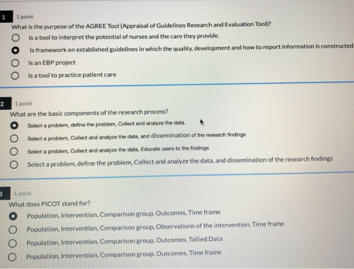 Solved 1 1 Point What Is The Purpose Of The AGREE Tool | Chegg.com