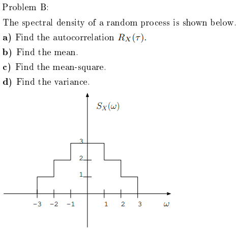 Solved Problem B: The spectral density of a random process | Chegg.com