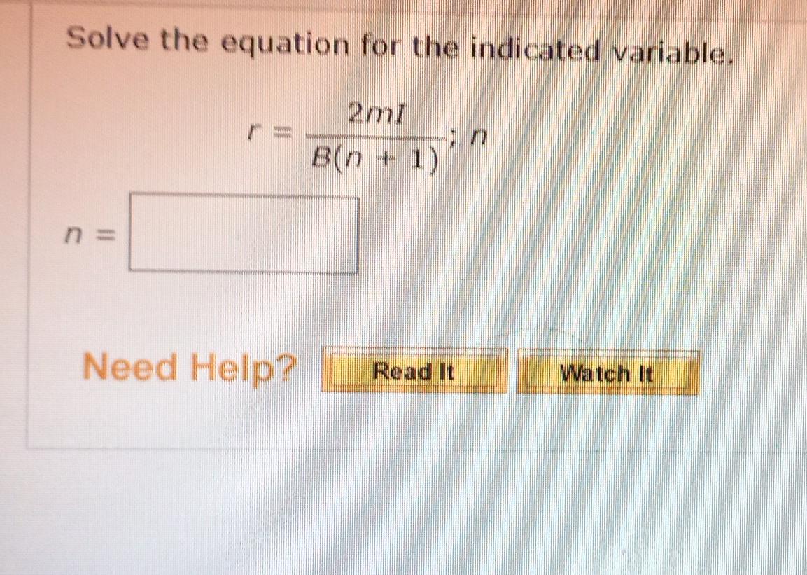 Solved Solve the equation for the indicated variable. emi | Chegg.com