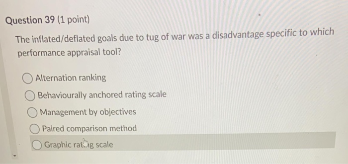 Solved Question 40 1 Point When Using Management By Obj Chegg Com