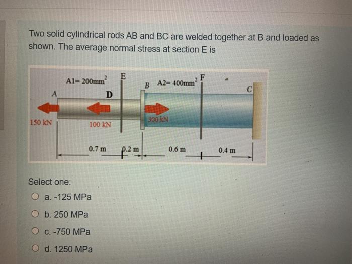 Solved Two Solid Cylindrical Rods AB And BC Are Welded | Chegg.com