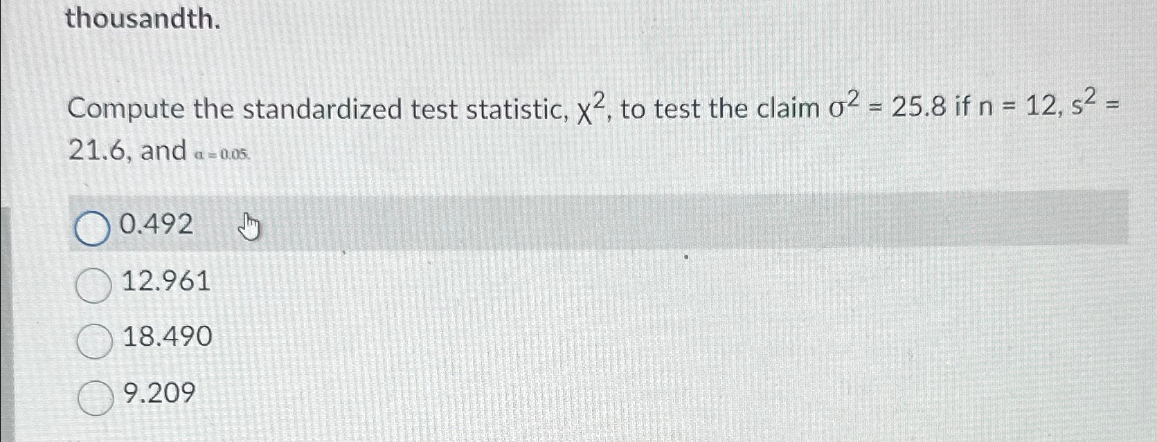 Solved thousandth.Compute the standardized test statistic, | Chegg.com