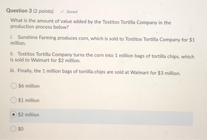 Solved Question 3 (2 points) Saved What is the amount of | Chegg.com