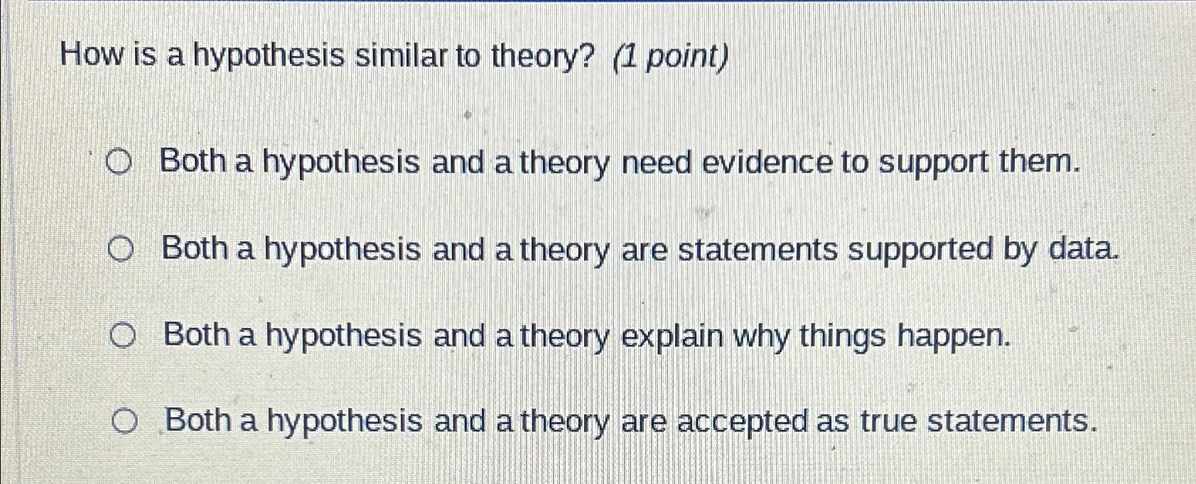 similarities of hypothesis and theory