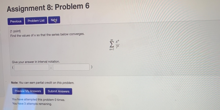 Solved Assignment 8: Problem 2 Previous Problem List Next (1 | Chegg.com
