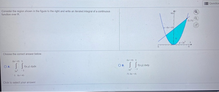 Solved Question Consider the region shown in the figure to | Chegg.com