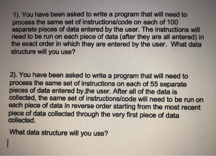Solved 1). You have been asked to write a program that will | Chegg.com