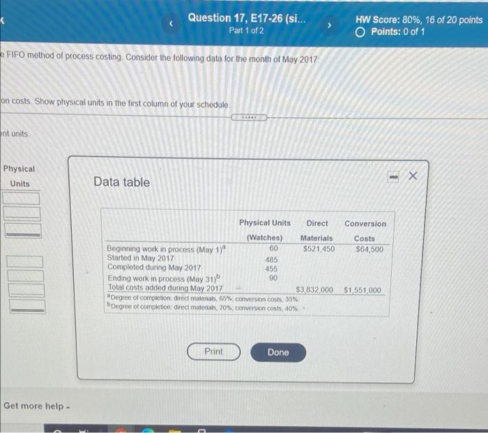 Solved = Homework: Chapter 17 Homework Question 17, E17-26 | Chegg.com