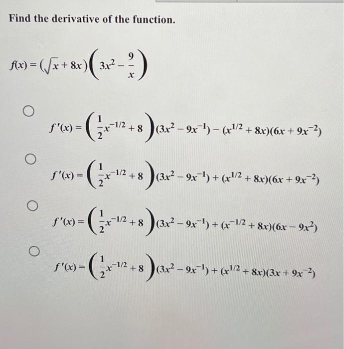 solved-find-the-derivative-of-the-function-f-x-5x-8x-chegg