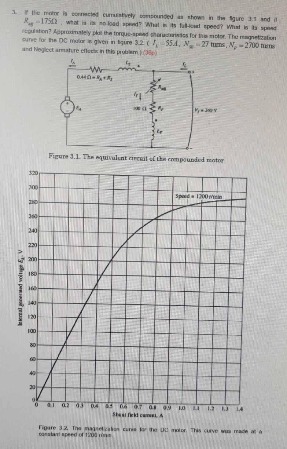 Solved 3. If the motor is connected cumulatively compounded | Chegg.com