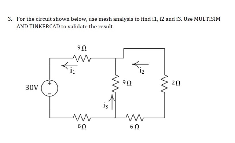 Solved For the circuit shown below, use mesh analysis to | Chegg.com